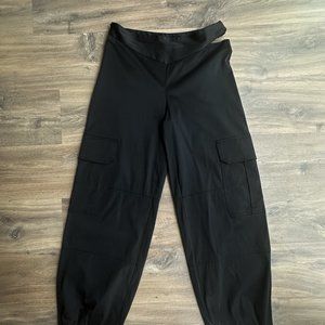 Zara Satin Effect Cargo Pant w/ Cutout